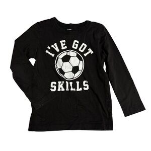 OshKosh B'gosh Black Soccer Graphic Long‎ Sleeve Tee